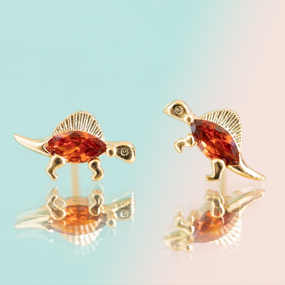 Red Dinosaur Earrings (S925) - Only 5 left!